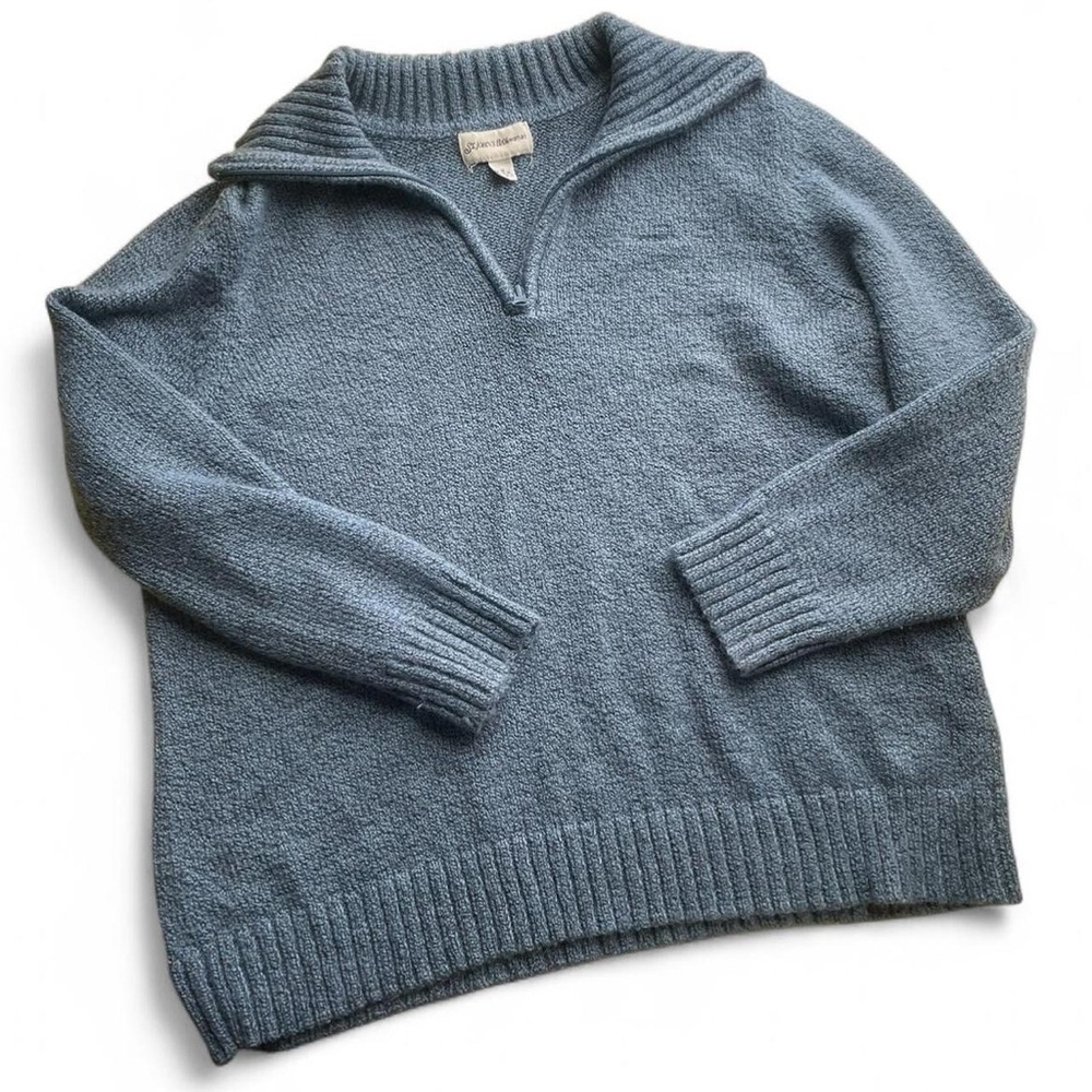 St. John’s bay quarters zip sweater in super soft slate blue